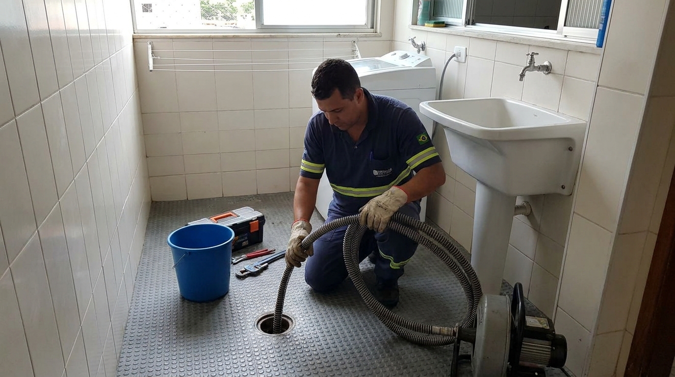 Desentupimento de ralo residencial em Araraquara‑SP