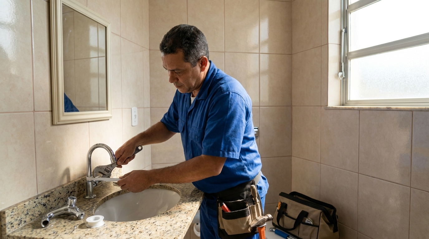 Instalação de torneira de banheiro em Araraquara‑SP
