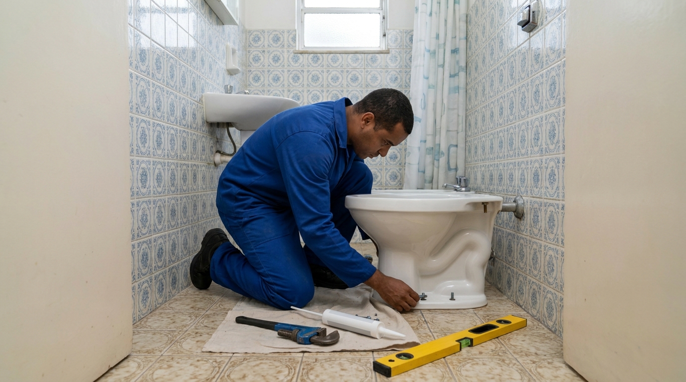 Instalação de vaso sanitário residencial em Araraquara‑SP