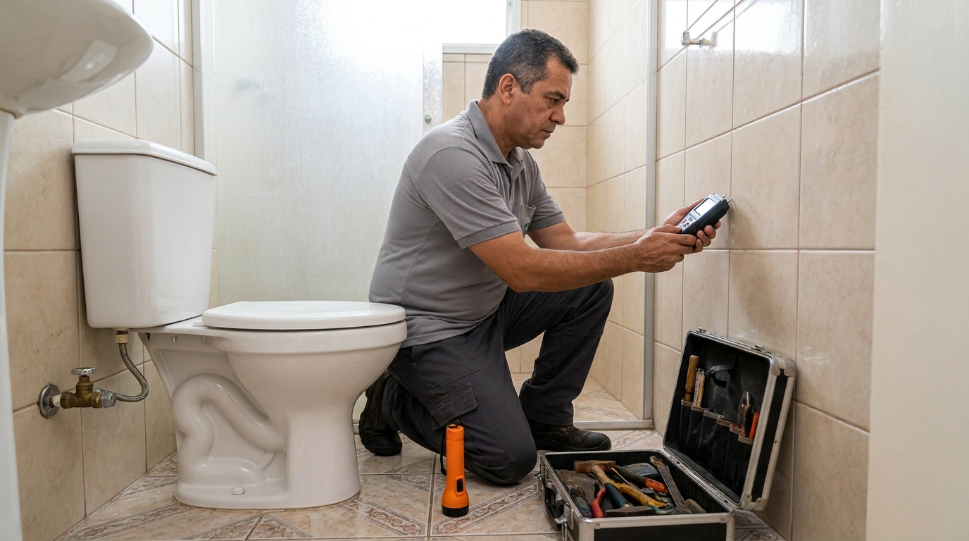Técnico de caça vazamento com detector em Araraquara‑SP